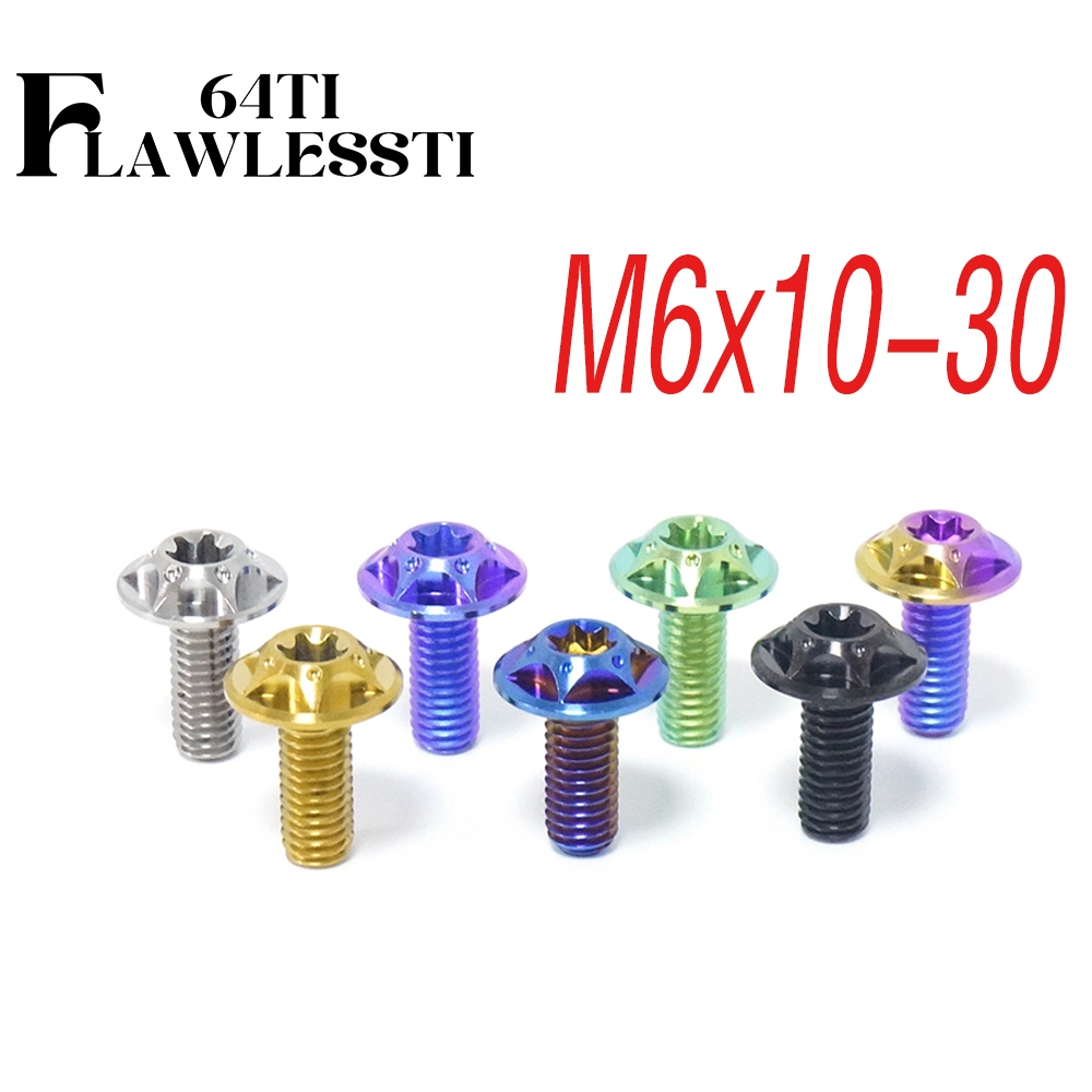 FLAWLESSTI M6x10-30 มม.G5 ไทเทเนียม Bolt ด้านหน้าด้านหลัง Fender เบรค Line Bolt สําหรับ Forza 350 AD