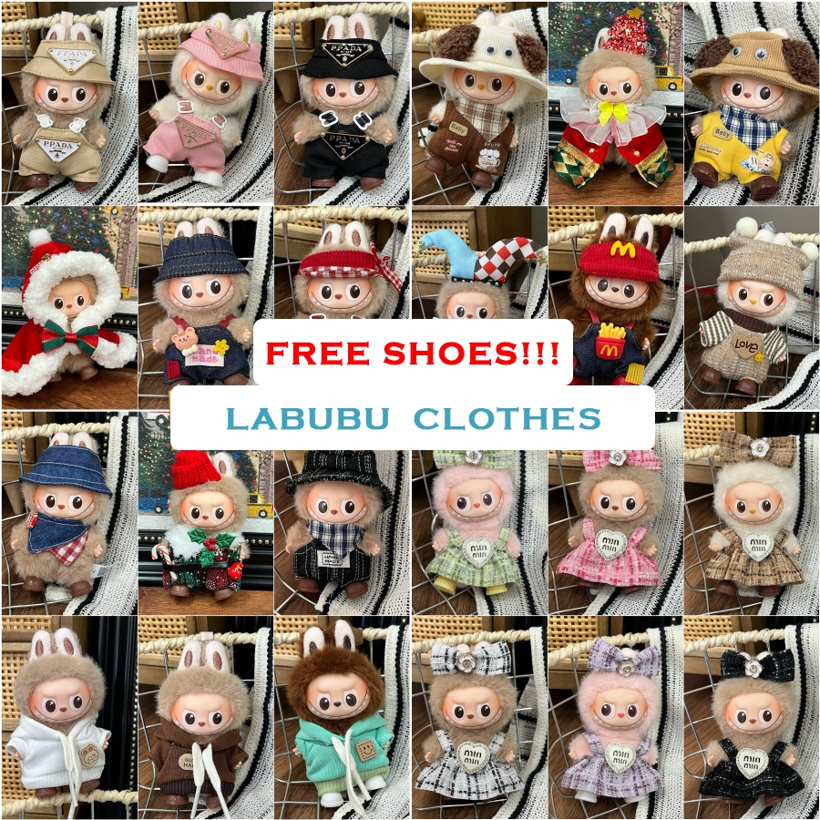 Labubu 4.0 Clothes V4 PIN FOR LOVE Labubu Clothes set ฟรีรองเท้า (เสื้อผ้าเท่านั้น)