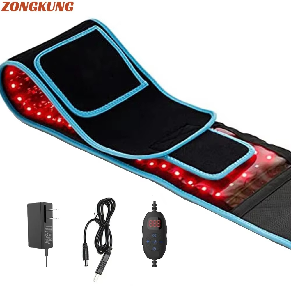สีแดงและอินฟราเรด LED Light Therapy เข็มขัด 850nm 660nm บรรเทาอาการปวดหลังห่อ Burn Fat Wrap เครื่องกระชับสัดส่วนเอวแผ่นความร้อน Full Body