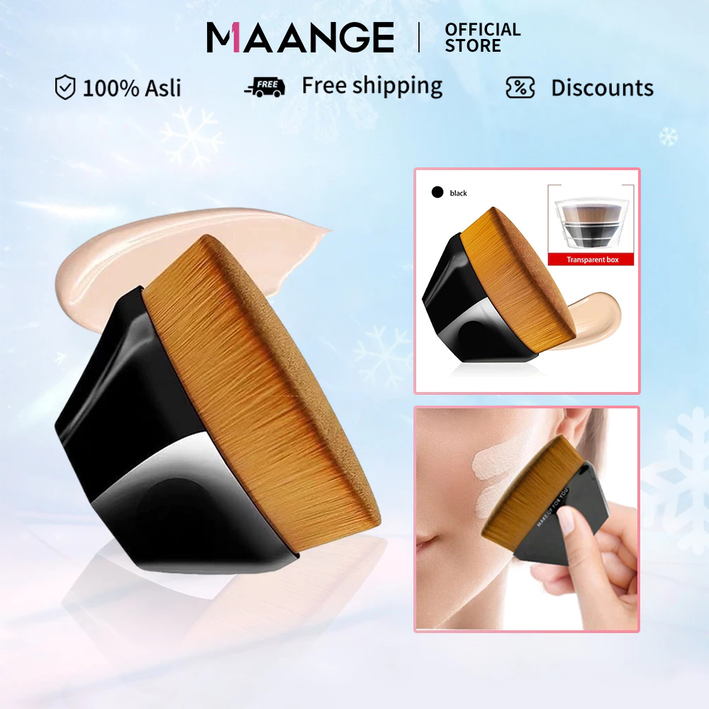 MAANGE แปรงรองพื้นแบบพกพาพร้อมกล่องป้องกันฝุ่น แปรงปัดหน้าขนนุ่มเป็นมิตรต่อผิว 5802