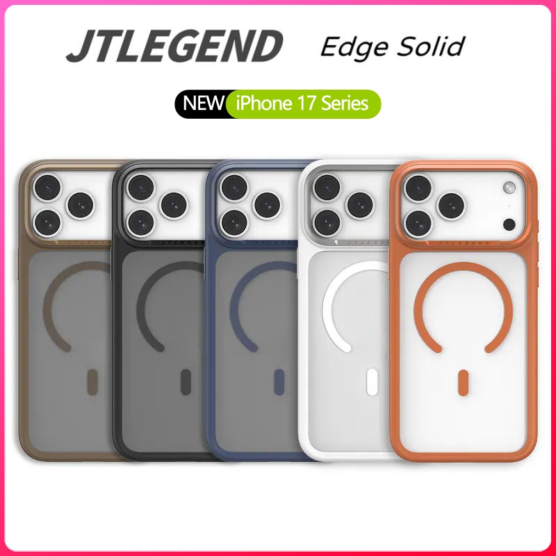 JTLEGEND Edge Solid Magnetic Case สําหรับ iPhone 17 Pro Max/17 Pro/17 Air/17 ทหาร Hybrid Protection Case Cover วัสดุคู่ (พร้อมปุ่มควบคุมกล้อง)