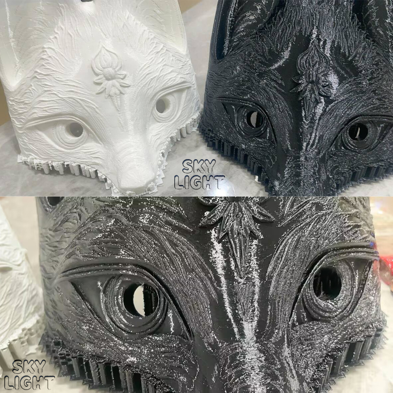 Silent Hill F Hinako คอสเพลย์สีขาวสีดํา Fox หน้ากากที่สมจริง 3D เกมเครื่องแต่งกายแบบดั้งเดิมญี่ปุ่น Matsuri หมวก - รูปที่ 3