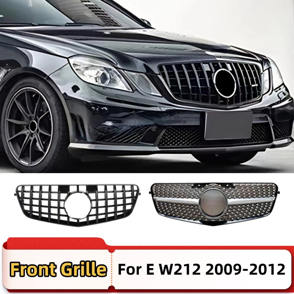 สําหรับ Mercedes Benz E class W212 2009-2012 GT ดาวสไตล์อุปกรณ์ปรับแต่ง Facelift กันชนด้านหน้าหน้ากาก Grille Grill ตาข่ายตาราง