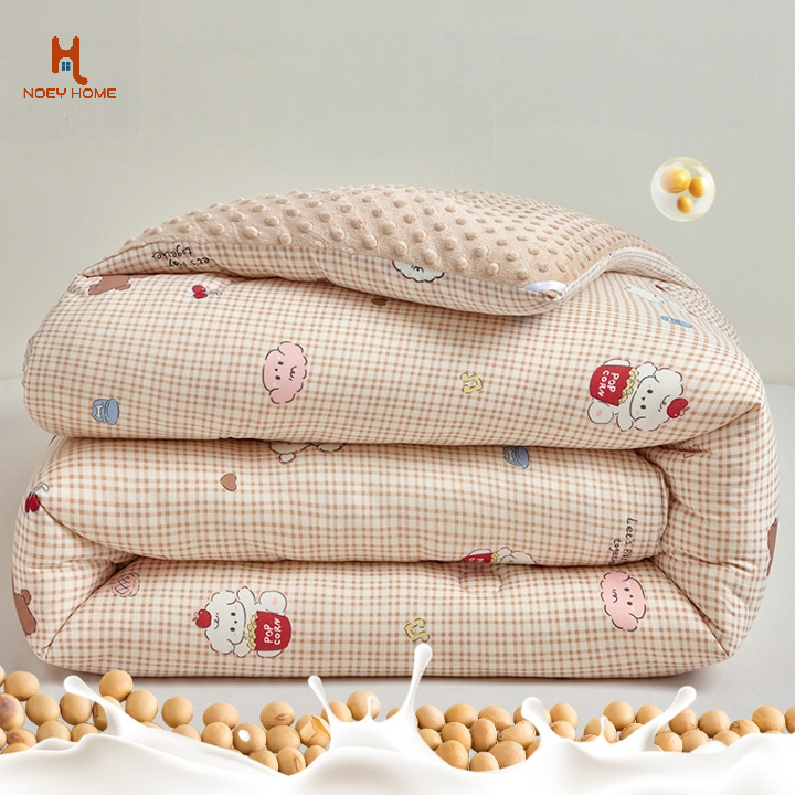 ผ้าห่มฝ้ายนุ่มสบาย ดีไซน์การ์ตูนจากเส้นใยถั่วเหลืองญี่ปุ่น พร้อมขนาดให้เลือกระหว่าง 5 ฟุต และ 6 ฟุต