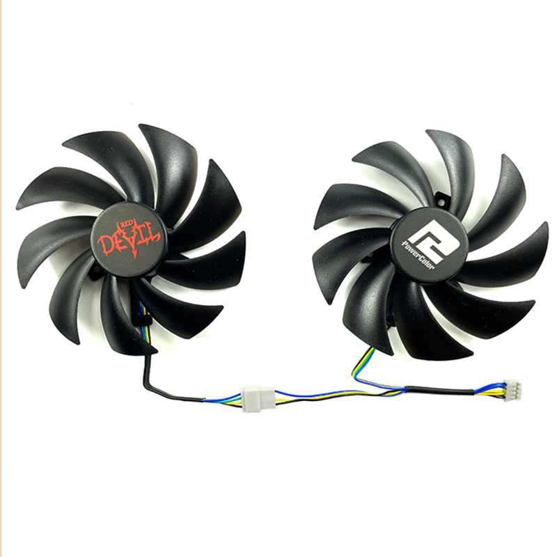 กราฟิกการ์ดพัดลมทดแทนระบายความร้อนสําหรับ POWERCOLOR RX6600/RX6600XT/RX6650XT Red Devil