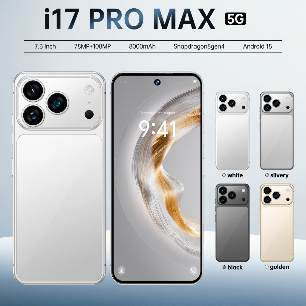 ต้นฉบับ i17 pro max 7.3 นิ้ว 16GB + สมาร์ทโฟน Android การ์ดคู่ 1TB