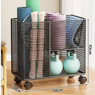 kloware Yoga Storage Rack ชั้นวางของเหล็กสำหรับห้องฟิตเนส เสื่อยิогา และอุปกรณ์ออกกำลังกาย