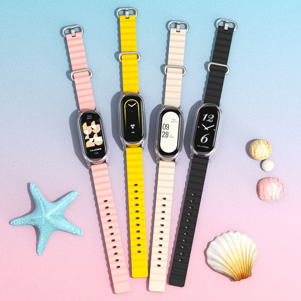 MIJOBS สายรัดข้อมือกันน้ำ สำหรับ Mi Band 10 สายรัดข้อมือแบบสปอร์ตสำหรับ Xiaomi Smart Band 10 รุ่นเซรามิก สายรัดข้อมือสำหรับผู้ชายและผู้หญิงที่ระบายอากาศได้ดีสำหรับ MiBand 10 สายนาฬิกา NFC ที่เปลี่ยนได้