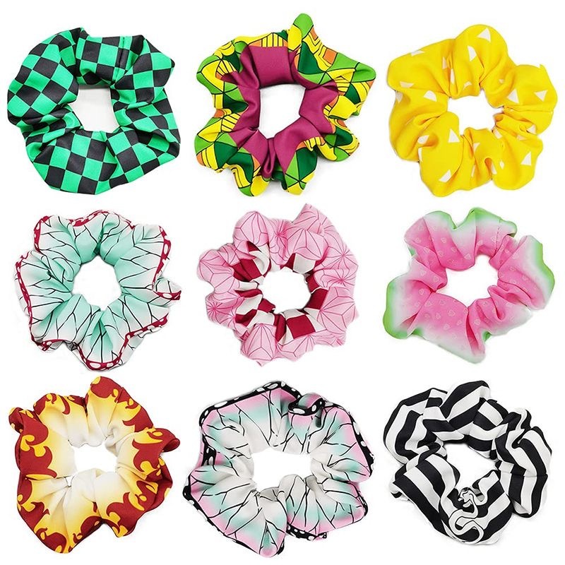 Demon Slayer Anime Scrunchie เครื่องประดับผมสำหรับคอสเพลย์