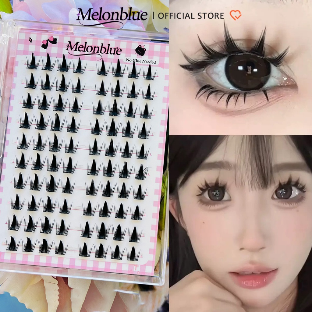 10 แถวขนตาปลอมมาพร้อมกับกาวล่วงหน้า 10-12 มม.ปริมาณ Naughty Elf Segment คอสเพลย์อะนิเมะReusable Self