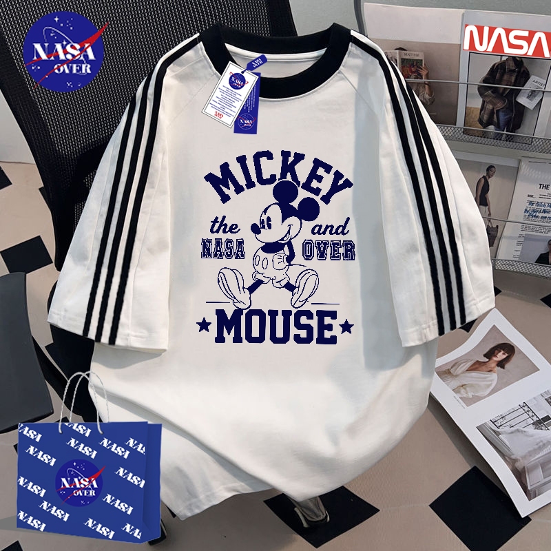 【พร้อมส่ง】🔥NASA ฤดูร้อน oversize สามแถบ แขนสั้น เสื้อ ตัวอักษร 🔠 ลายการ์ตูน ยูนิเซ็กส์ สไตล์เฉพาะตัว แบรนด์แฟชั่นYG2796