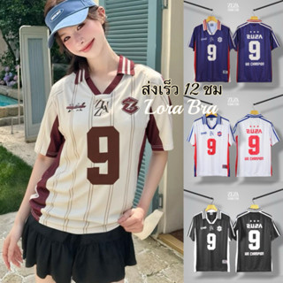 🖤ส่งไวจากไทย🤍เสื้อโปโลคอปกแขนสั้น เสื้อกีฬาพิมพ์ลาย โอเวอร์ไ…