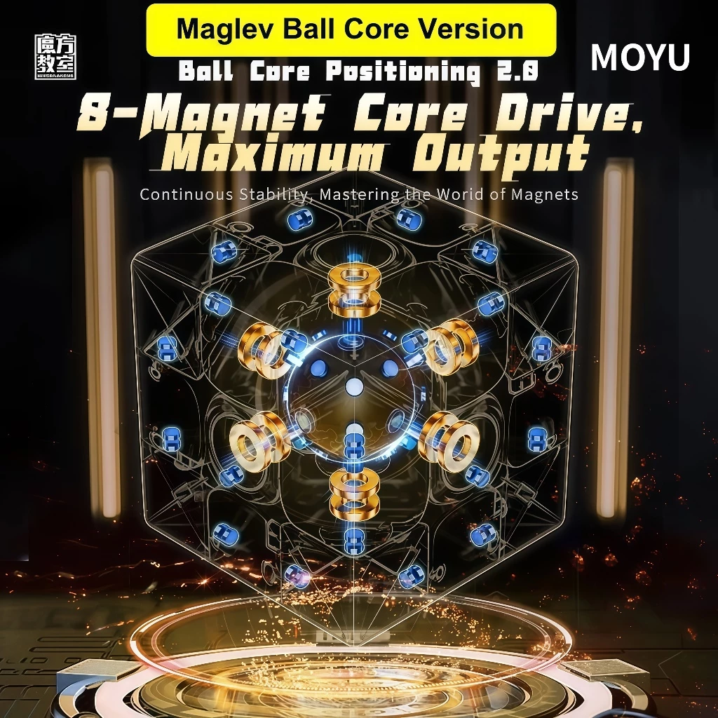 MoYu RS3M V5 3x3 Magnetic Cube Professional RS3M V5 MagLev Ball-Core UV 3x3x3 Cube ปริศนาของเล่น 3D ปริศนา Magic ของเล่นสําหรับเด็กและผู้ใหญ่ (หุ่นยนต์แม่เหล็กคู่) thumbnail 5