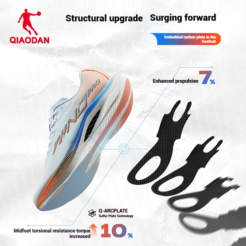 รองเท้าวิ่ง Qiaodan WIND 3.0 Pro สำหรับฤดูหนาวและมาราธอน QDB023254298 - รูปที่ 2