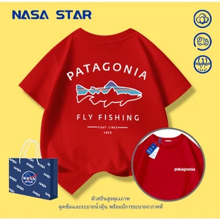 【จัดส่งทันที×ถึงใน 2 วัน】เสื้อยืดเด็ก NASA สีดำ ผ้าฝ้ายระบายอากาศดี ลายฉลามมินิมอล สำหรับเด็กอายุ 1-14 ปี