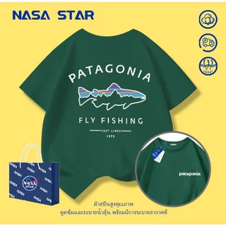 【จัดส่งทันที×ถึงใน 2 วัน】เสื้อยืดเด็ก NASA สีดำ ผ้าฝ้ายระบายอากาศดี ลายฉลามมินิมอล สำหรับเด็กอายุ 1-14 ปี