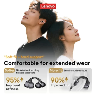Lenovo RS107 หูฟังบลูทูธแบบหนีบหู และ หูฟังไร้สาย Ear Clip พร้อม เคสหน้าจอ Smart Screen และ ระบบเสียง Directional Sound plus เล่นเกมความหน่วงต่ำ