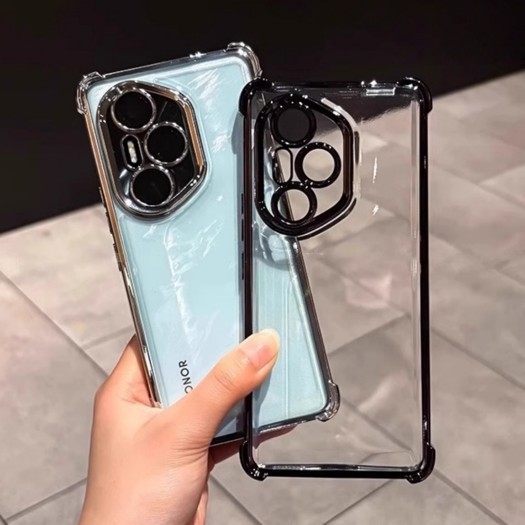 ชุบเคสใสสําหรับ Honor 50 70 90 Lite 200 Pro 200Smart 400 Pro 400Lite 400 สมาร์ท 100 Pro X7 X5B ถุงลมนิรภัย Anti-fall โปร่งใสนุ่มเคสโทรศัพท์ฝาครอบ