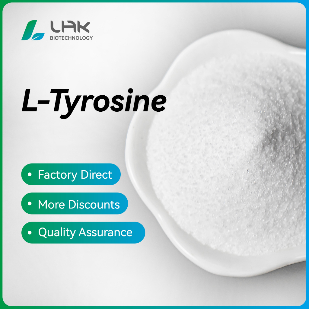 อุปทานโดยตรงจากโรงงานของ L-tyrosine เกรดอาหาร 99% CAS 60-18-4