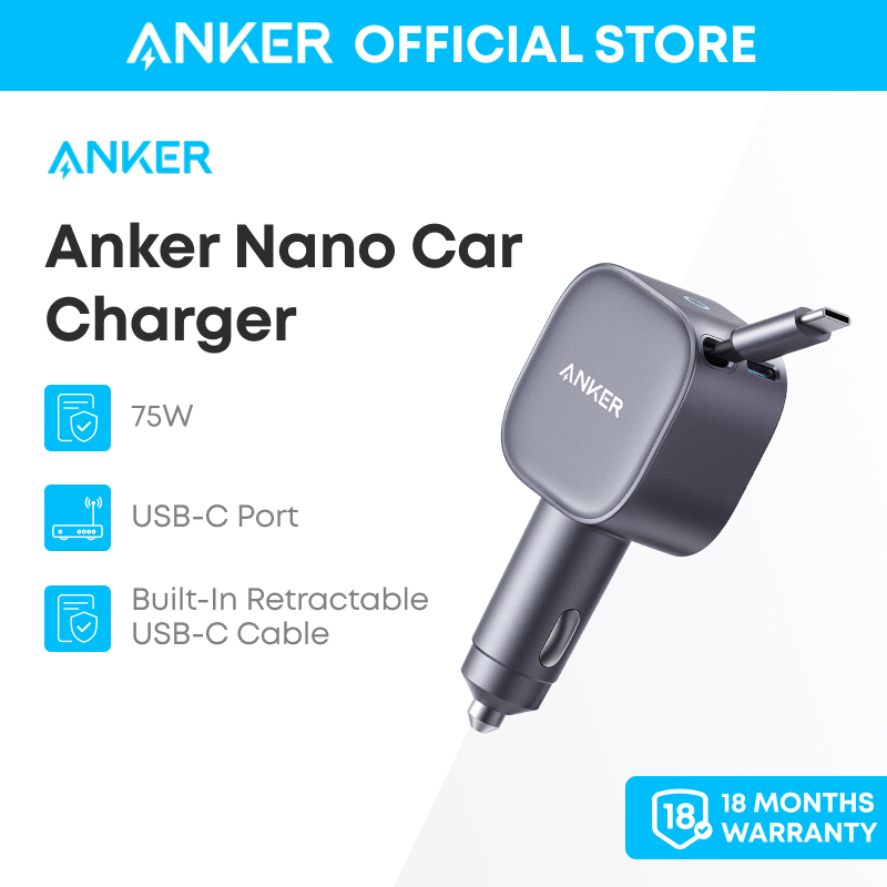 Anker อะแดปเตอร์ชาร์จโทรศัพท์ในรถยนต์ USB C (52.5W) พร้อมพาวเวอร์ Iq 3.0 30W ชาร