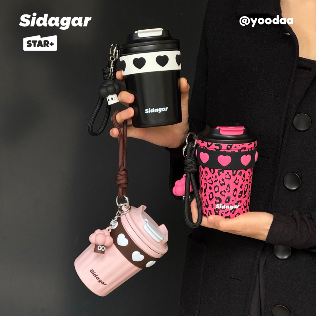 Sidagar Americano heart เซรามิคเคลือบถ้วยกาแฟกระติกน้ําร้อนถ้วย 380ml