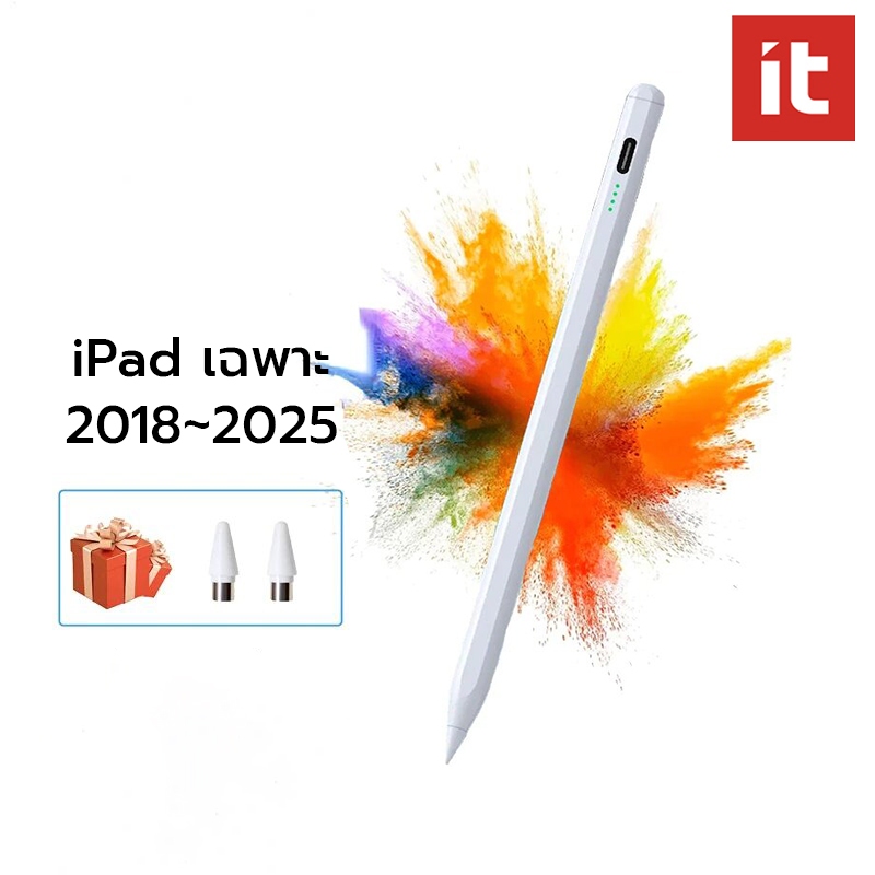 [IT]สไตลัสสําหรับ iPad, สไตลัสแบบ capacitive พร้อมความไวของเอียง, ความแม่นยําระดับพิกเซล, สําหรับจดบันทึกและการวาดภาพ เข้ากันได้กับ iPad Pro/Air/Mini ชาร์จ USB-C ปลั๊กแอนด์เพลย์