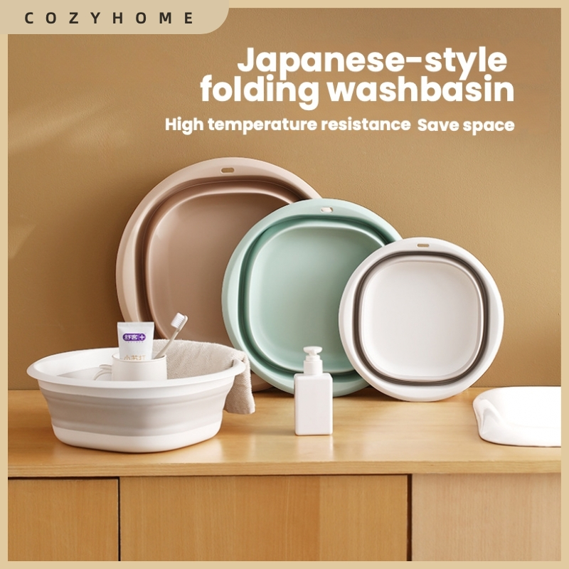 [คลังสินค้าพร้อม] บ้านแสนสบาย อ่างล้างหน้าแบบพับได้หอพักในครัวเรือนใช้อ่างล้างหน้านักเรียนแบบพกพาเดินทางอ่างบีบอัดพลาสติก