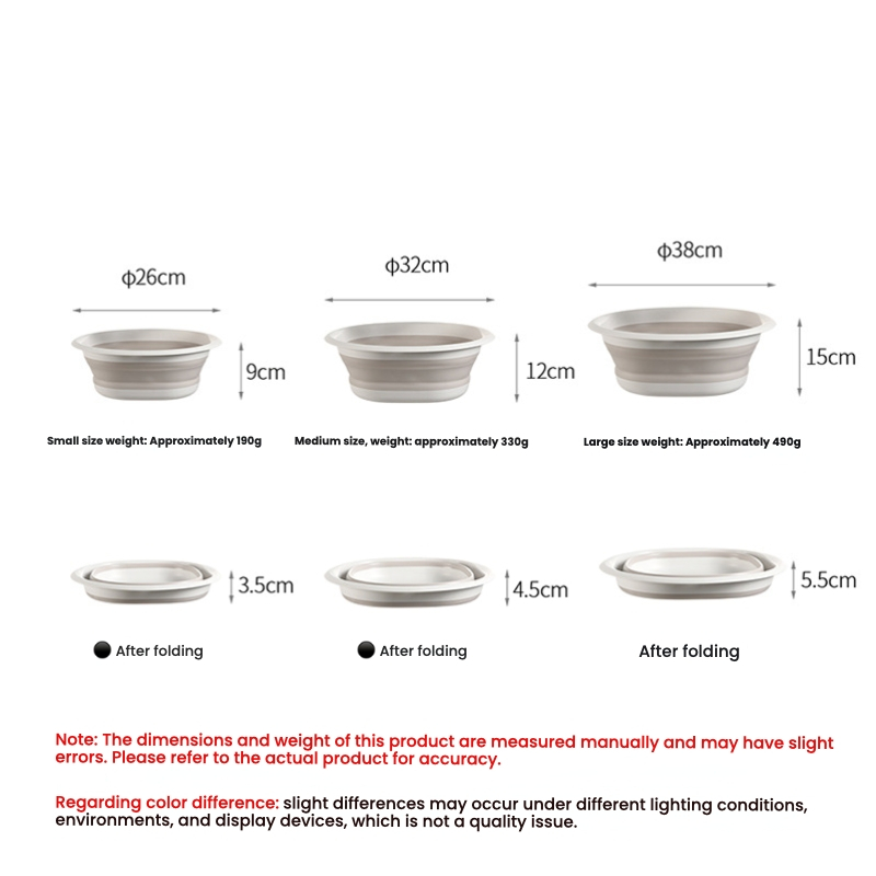 [คลังสินค้าพร้อม] บ้านแสนสบาย อ่างล้างหน้าแบบพับได้หอพักในครัวเรือนใช้อ่างล้างหน้านักเรียนแบบพกพาเดินทางอ่างบีบอัดพลาสติก - รูปที่ 4