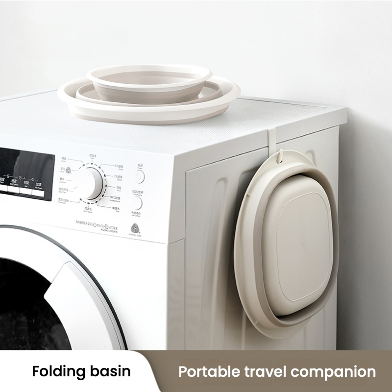 [คลังสินค้าพร้อม] บ้านแสนสบาย อ่างล้างหน้าแบบพับได้หอพักในครัวเรือนใช้อ่างล้างหน้านักเรียนแบบพกพาเดินทางอ่างบีบอัดพลาสติก - รูปที่ 2