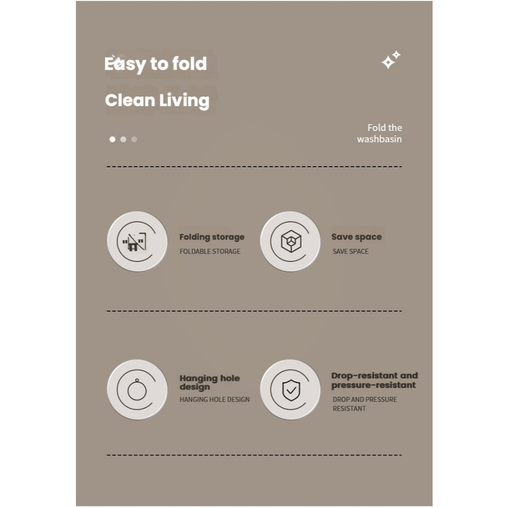 [คลังสินค้าพร้อม] บ้านแสนสบาย อ่างล้างหน้าแบบพับได้หอพักในครัวเรือนใช้อ่างล้างหน้านักเรียนแบบพกพาเดินทางอ่างบีบอัดพลาสติก - รูปที่ 6