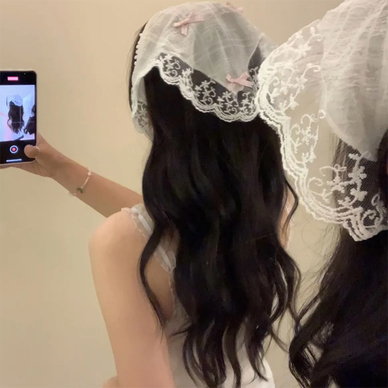 👑👑[ขาวดำ·ไว้ทุกข์]ที่คาดผมผ้าพันคอ ผ้าโพกหัว ลายดอกไม้ โครเชต์ถัก ที่คาดผม หญิง ย้อนยุค อิทธิพล น่ารัก หวาน เดซี่น้อย - รูปที่ 7