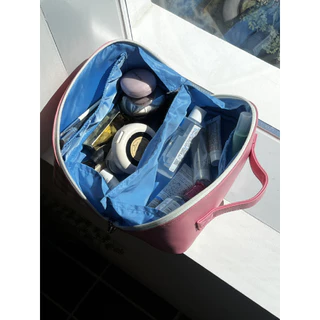 Tagi. Apple Cosmetic Bag กระเป๋าเครื่องสำอาง ผ้าเดนิม แบบพกพา กันน้ำ น่ารักสำหรับการเดินทาง คริสมาส