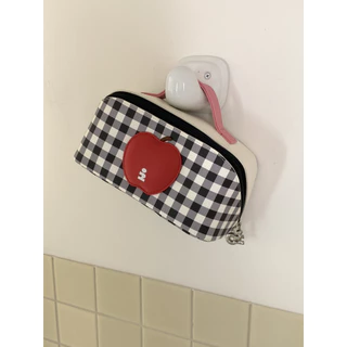 Tagi. Apple Cosmetic Bag กระเป๋าเครื่องสำอาง ผ้าเดนิม แบบพกพา กันน้ำ น่ารักสำหรับการเดินทาง คริสมาส
