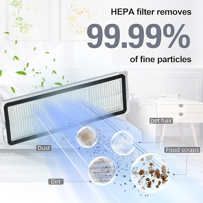 สําหรับ Dreame L10 / L10s Ultra / S10 / S10 Pro / ชุดเปลี่ยน Xiaomi X10+ – แปรงหลักและแปรงด้านข้างและตัวกรอง - รูปที่ 2