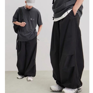 คุณภาพสูง กางเกงขายาว ขากว้าง สไตล์อเมริกัน เทรนด์ ins เอวยา…