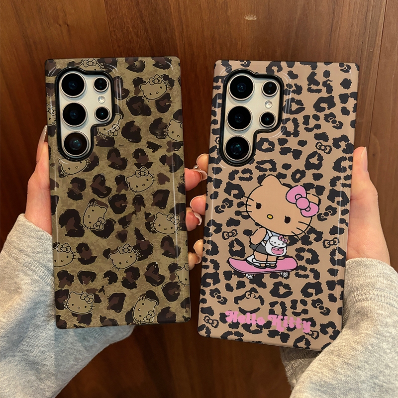 เคสป้องกันแบบสองในหนึ่งเดียวลายเสือดาวเหมาะสําหรับ Samsung su22u s23 plus s23FE s24 s25 plus A55 A56