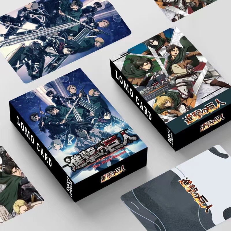 Attack on Titan Laser Flash การ์ดโลโม่ สองด้าน พิมพ์ลายสี โฟโต้การ์ด 30 ชิ้น / กล่อง