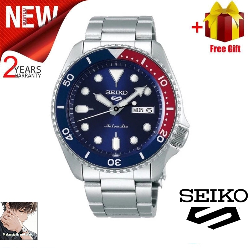Seiko SRPD51K1 SRPD53K1 กีฬาญี่ปุ่น Jam Tangan Lelaki การเคลื่อนไหวควอตซ์ Blue & Red Bezel ผู้ชายคลา