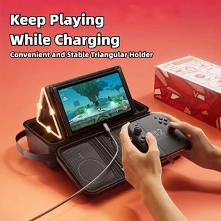 กระเป๋าเก็บสวิตช์สําหรับ Nintendo Switch 1/OLED/2 ความจุขนาดใหญ่ Stand Design คุณภาพระดับพรีเมียมหุ้นท้องถิ่น ของขวญัปีใหมใ่ห้เพอื่นรว่มงาน ของขวญั ปีใหม