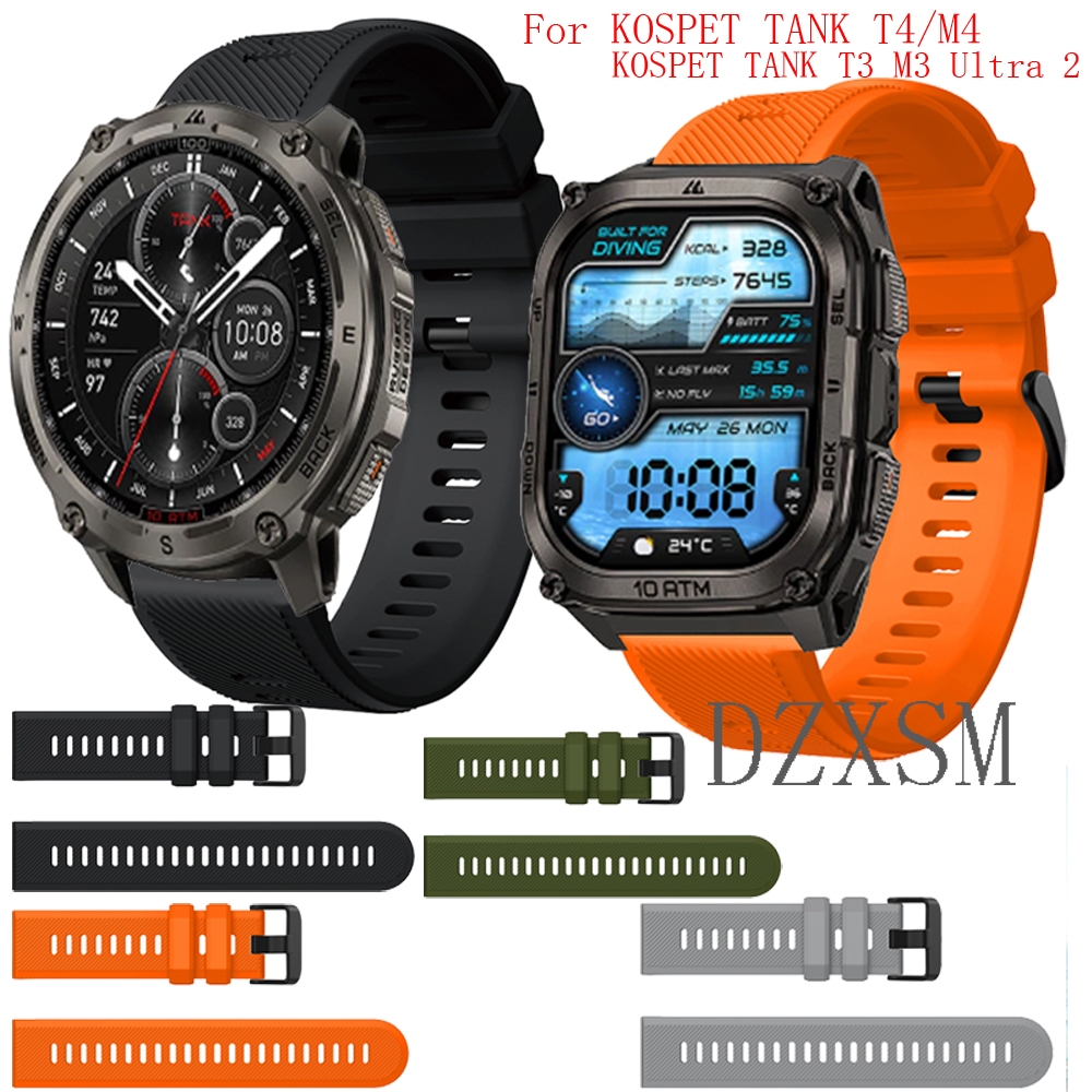 ฟิล์ม สาย KOSPET TANK T4 M4 Strap สายซิลิโคนสําหรับ KOSPET TANK T3 M3 Ultra 2 สมาร์ทนาฬิกาป้องกันหน้