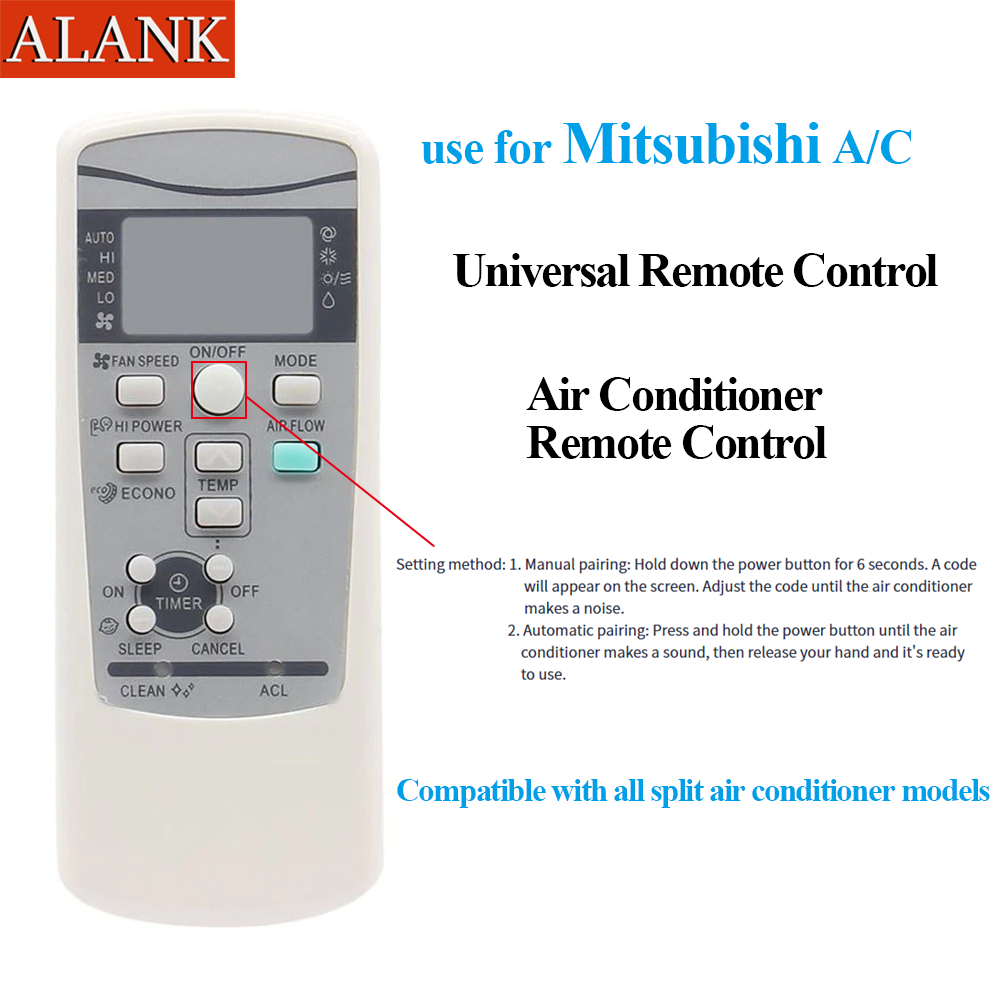 ALANK Remote รีโมตแอร์ Mitsubishi รีโมทอเนกประสงค์ เข้ากับแอร์แบบแยกส่วนทุกรุ่นของ Mitsubishi ได้หมด