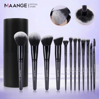 MAANGE ชุดแปรงแต่งหน้าเกาหลีสีดำ พร้อมกล่องเก็บ ขนนุ่มพิเศษ เกลี่ยแป้งได้ง่าย สม่ำเสมอ 51367
