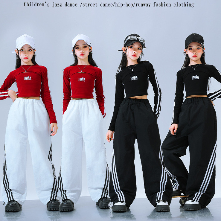 เด็กผู้หญิง  เสื้อครอป ชุดเต้นแจ๊ส ชุดโคฟเวอร์  hip hop ชุดเต้น ชุด cover dance ชุดการแสดง ฮิปฮอป ชุดลีดเดอร์ ชุดเต้นเด็ก ชุดซ้อม