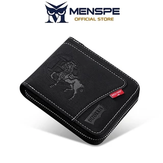 MENSPE กระเป๋าสตางค์ชายสั้น วินเทจ หนัง PU นุ่ม อเนกประสงค์ ความจุสูง มีหลายช่องใส่บัตร กระเป๋าสตางค์สำหรับธุรกิจ