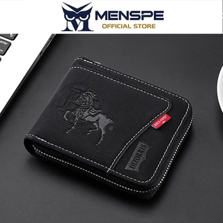 MENSPE กระเป๋าสตางค์ชายสั้น วินเทจ หนัง PU นุ่ม อเนกประสงค์ ความจุสูง มีหลายช่องใส่บัตร กระเป๋าสตางค์สำหรับธุรกิจ