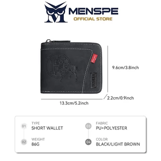 MENSPE กระเป๋าสตางค์ชายสั้น วินเทจ หนัง PU นุ่ม อเนกประสงค์ ความจุสูง มีหลายช่องใส่บัตร กระเป๋าสตางค์สำหรับธุรกิจ