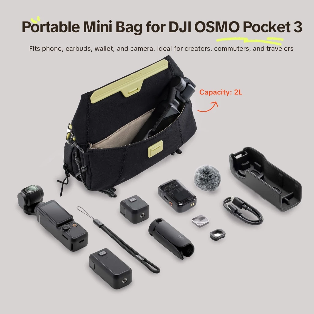 PGYTECH OneGo Pocket Sling -- กระเป๋าสะพายสําหรับกล้อง Pocket/Action,สมาร์ทโฟนแม่เหล็กQuick-accessน้ําหนักเบาสบายแบบพกพาTagPortซิปกันน้ําYKK thumbnail 9