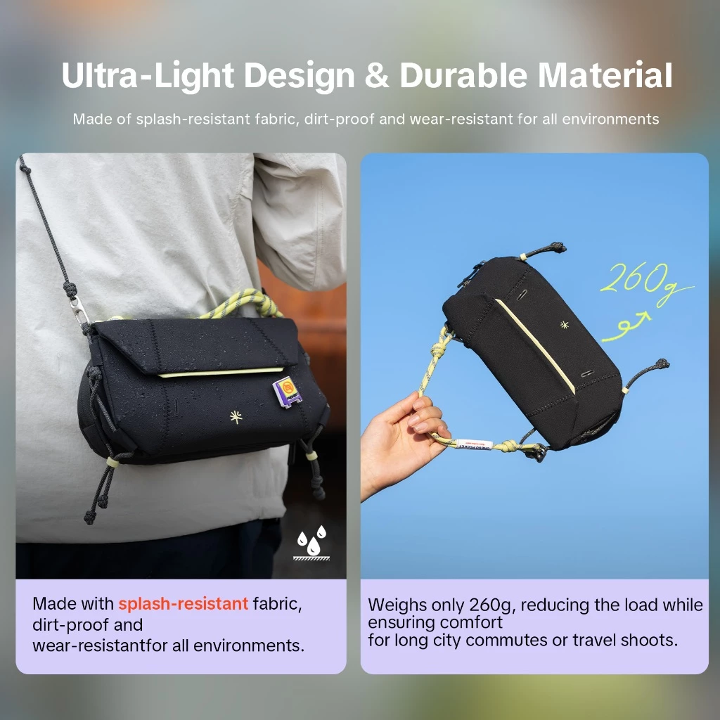 PGYTECH OneGo Pocket Sling -- กระเป๋าสะพายสําหรับกล้อง Pocket/Action,สมาร์ทโฟนแม่เหล็กQuick-accessน้ําหนักเบาสบายแบบพกพาTagPortซิปกันน้ําYKK thumbnail 7
