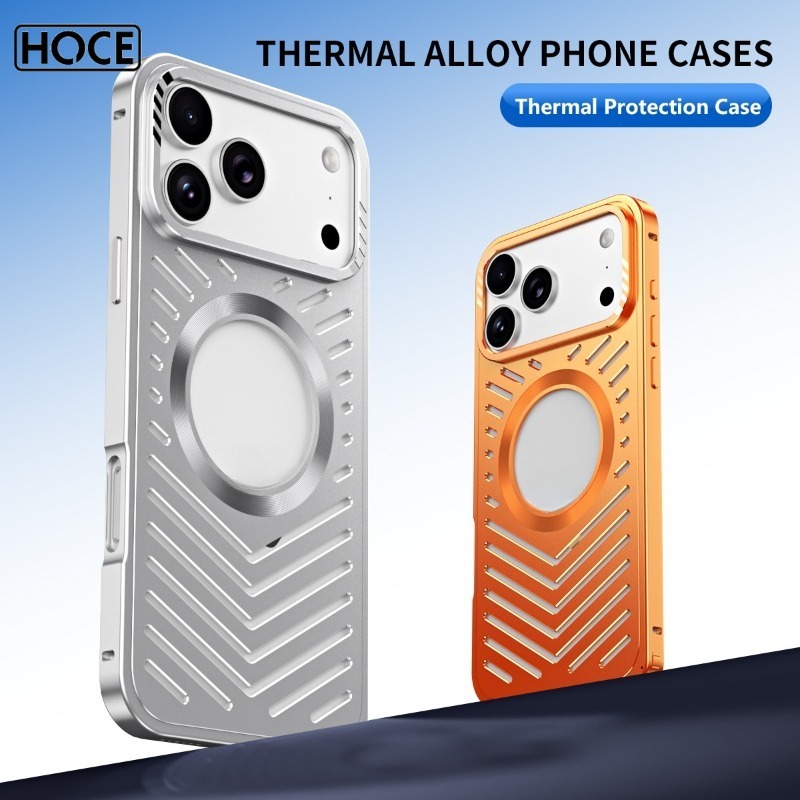 HOCE โลหะกระจายความร้อนแม่เหล็กเคสโทรศัพท์สําหรับ IPhone 17 13 12 14 15 16 Pro Max กรอบที่ถอดออกได้อลูมิเนียมฝาครอบระบายความร้อนกรณี