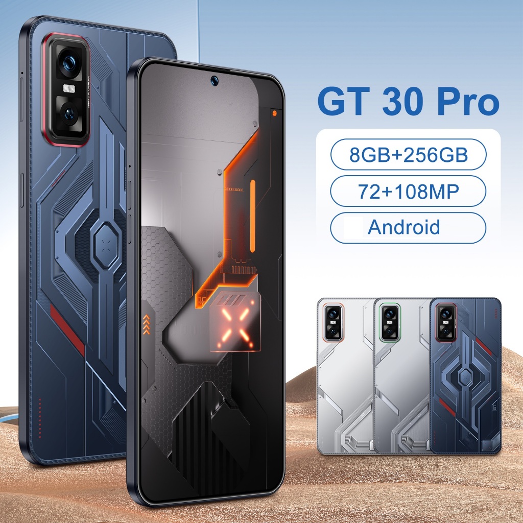คุณภาพสูง GT 30 Pro 4G/5G สมาร์ทโฟน 6.7 นิ้วหน่วยความจําหน้าจอ 8GB RAM + 256GB ROM Android 14.0